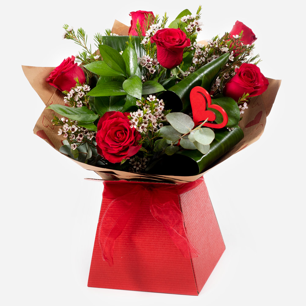 half dozen red roses